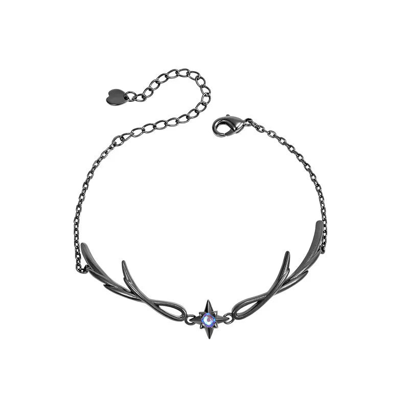 Gothic Punk Dark Style Black Bracelet Ladies Simple Charm Casual Jewelry Gift