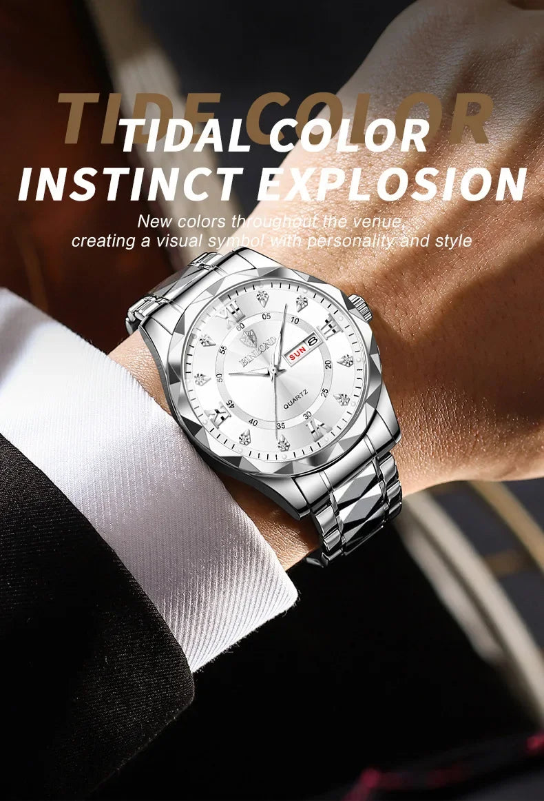 BINBOND B2521 Fashion Casual Business Quartz Men Watches 30M Waterproof Week Date Clock Sport Mens Wristwatch Relogio Masculino