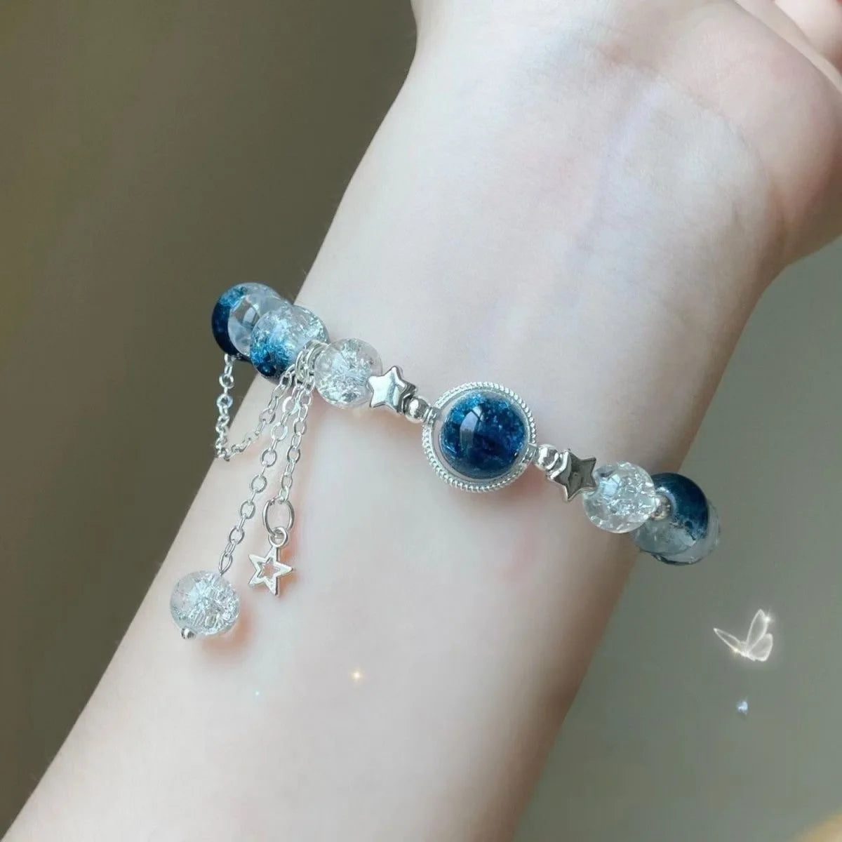 Chinese Style Tassel Beaded Bracelet for Women Retro Butterfly Pendant Charm Bracelets Temperament Bangles Fashion Jewelry Gift
