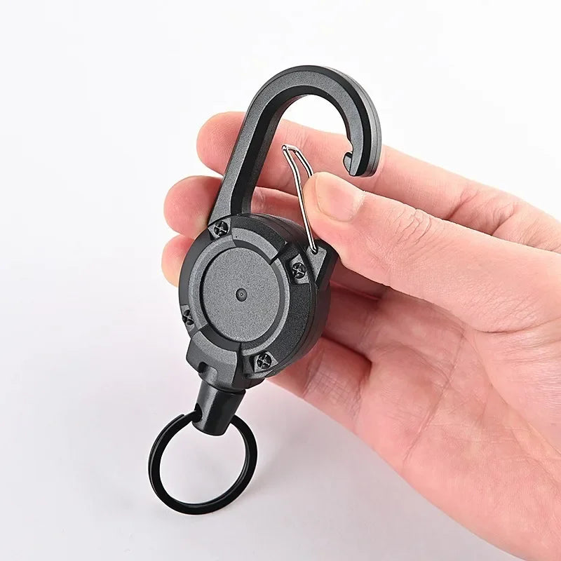 1Pcs Anti-theft Metal Easy-to-pull Buckle Rope Elastic Keychain Sporty Retractable Key Ring Anti Lost Yoyo Ski Pass ID Card