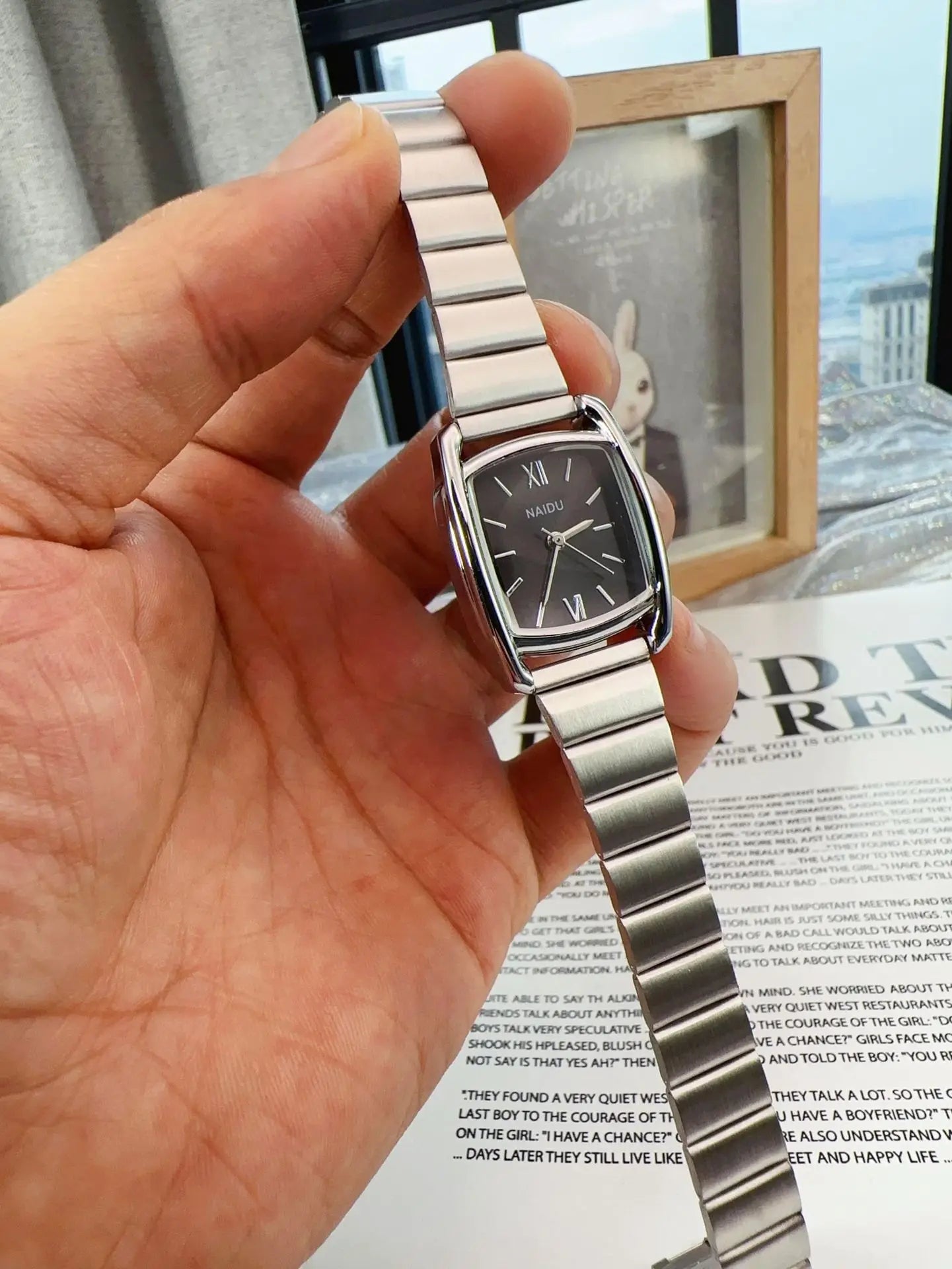 Barrel Shaped Watch Stainless Steel Strap Quartz Watch for Women Casual and Fashion Luxury Ladies Gift Wristwatch Dropshipping