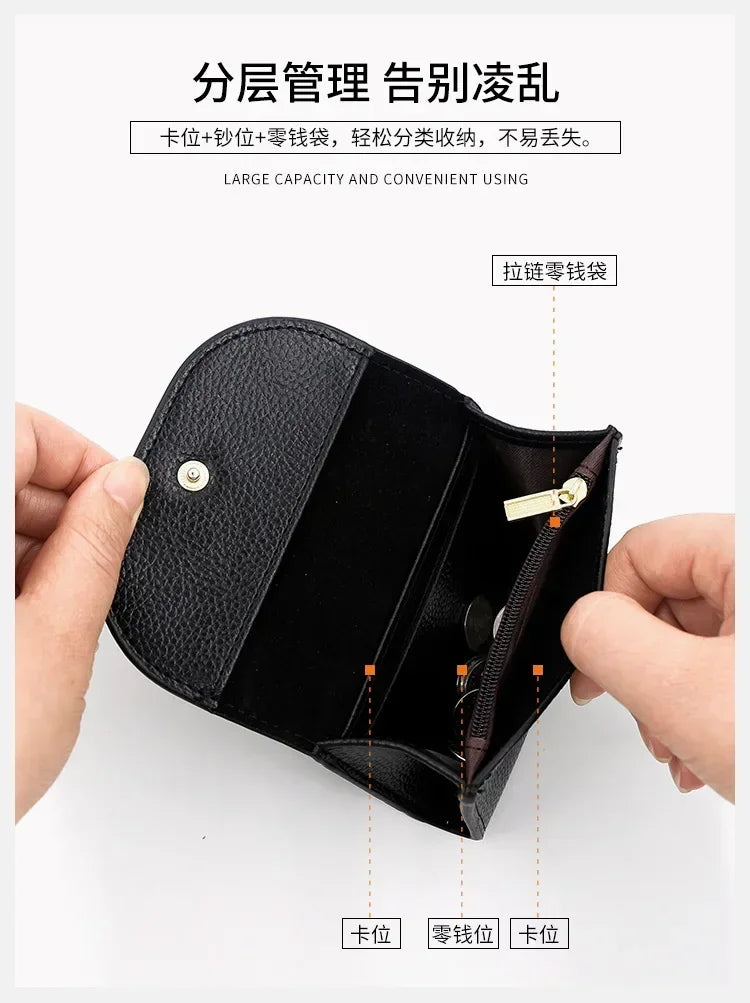 1PC Practical Women's Small Card Wallet Simple and Fashionable Small Card Bag School Girls' Coin Wallet Key Storage Bag
