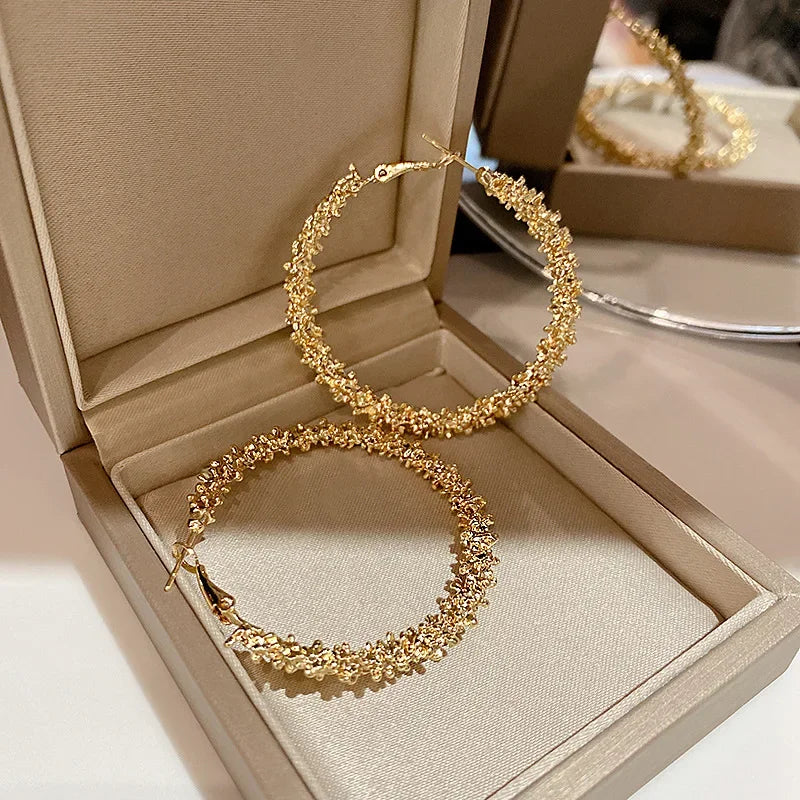 Minimalist  Metal Hoop Earring for Woman Trendy Round Circle Statement Earrings Brincos  Party Jewelry
