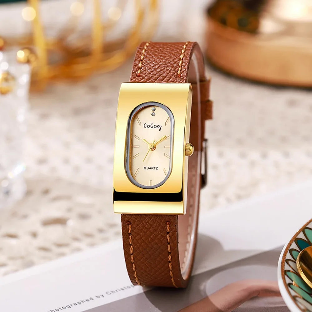 New Brand Women Watch Fashion Rectangular Dial Quartz Watch Simple Leather Strap Luxury Ladies Gift Wristwatches Dropshipping