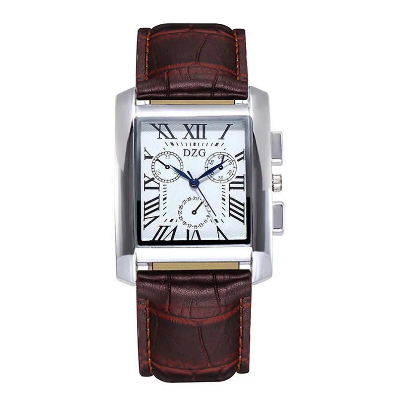 Couple Quartz Watch Luxury Rectangle Dial Women Men Leather Band Watches Luxury Gift Casual Wristwatch Relojes Para Mujer