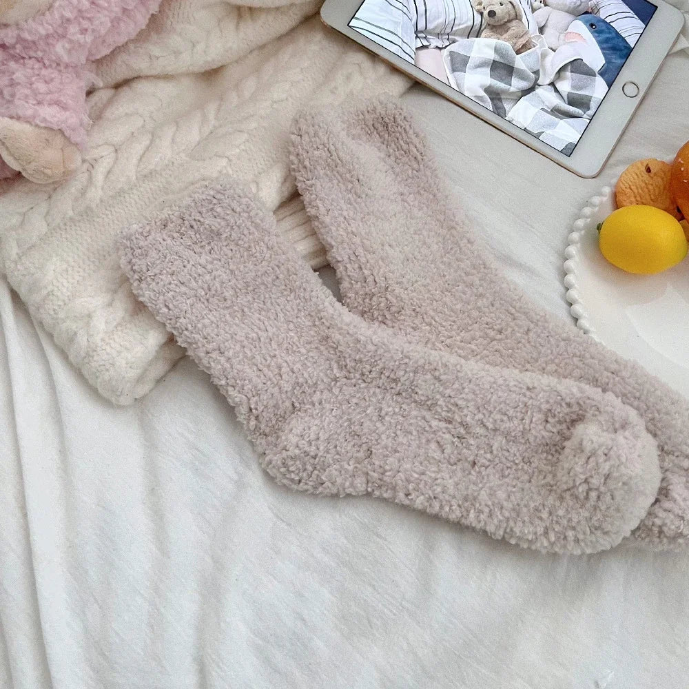 Women Fluffy Socks Thick Coral Velvet Winter Warm Home Indoor Floor Terry Towel Fuzzy Sock Woman Calcetines