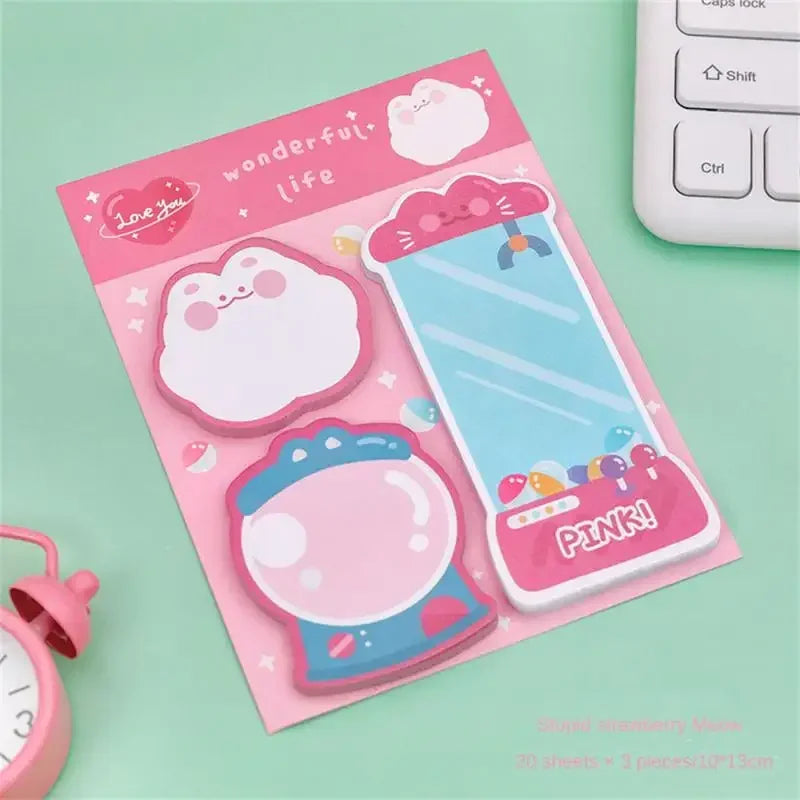 60sheets Sticky Notes Cute Cartoon Colorful Memo Pad Ins Kawaii Stationery Posted Tabs Its Memo Message Paper School Supplies