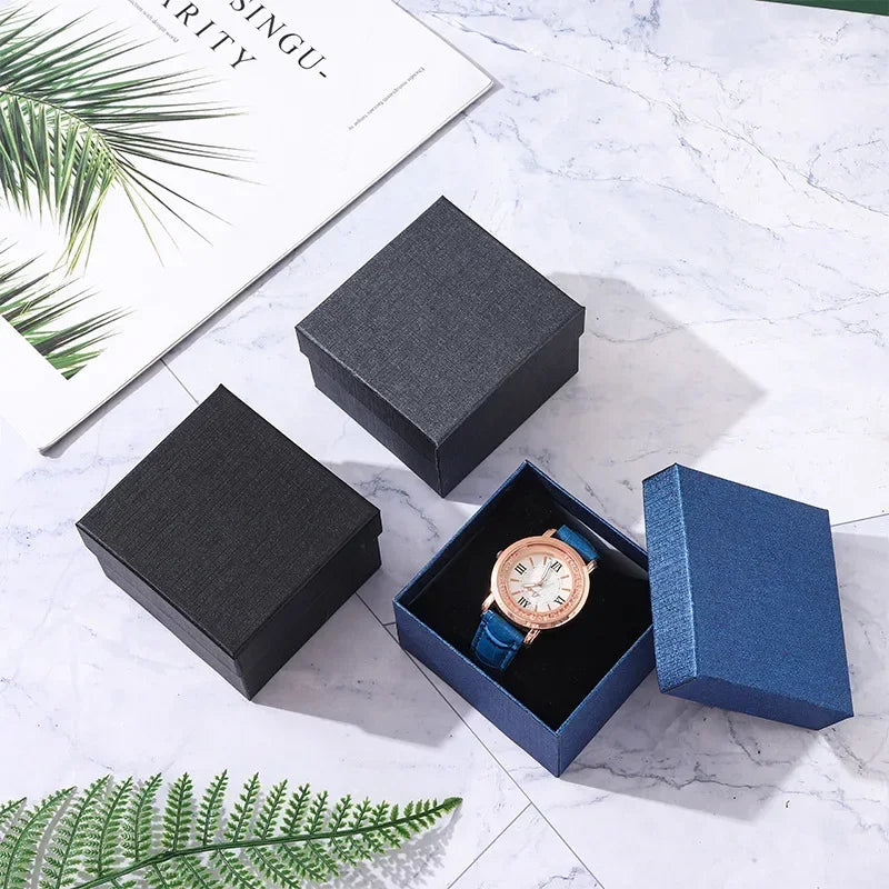 1/2/3PC Simple Black Square Dustproof Watch Storage Box Single Watch DIY Watch Packaging Gift Box Wristwatch Display Wholesale