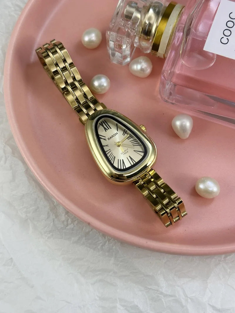 Hot Sale Stainless Steel Strap Women's Watch Irregular Snake Head Dial Ladies Quartz Watch Fashion Luxury Gift Clock Wholesale