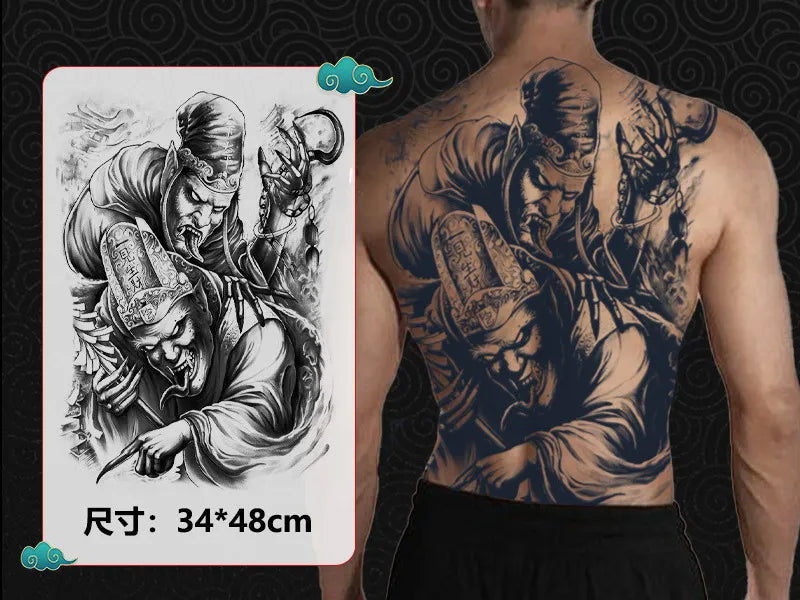 Angel Wings God Tattoo Stickers Realistic Juice Ink Semi Permanent Full Back Body Tattoo Temporary Lasting 2 Weeks Men Adult