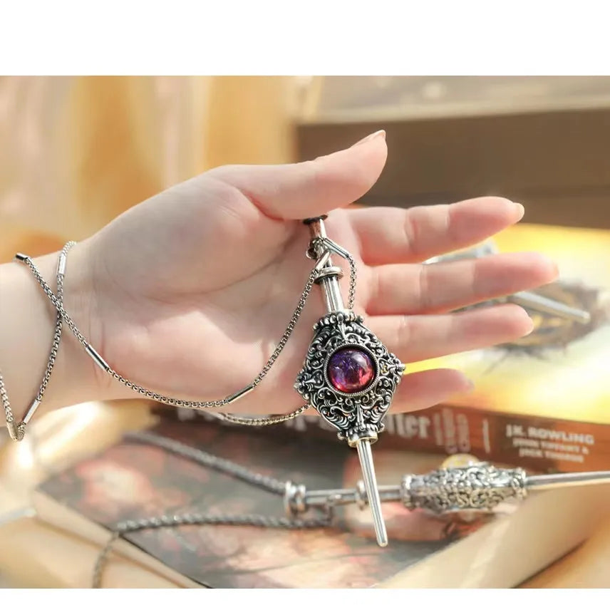 Magic Witch Necklace Women\\'s Vintage Blood Pack Removable Witch Wand Pendant Cosplay Jewelry Couple New Lover Gift