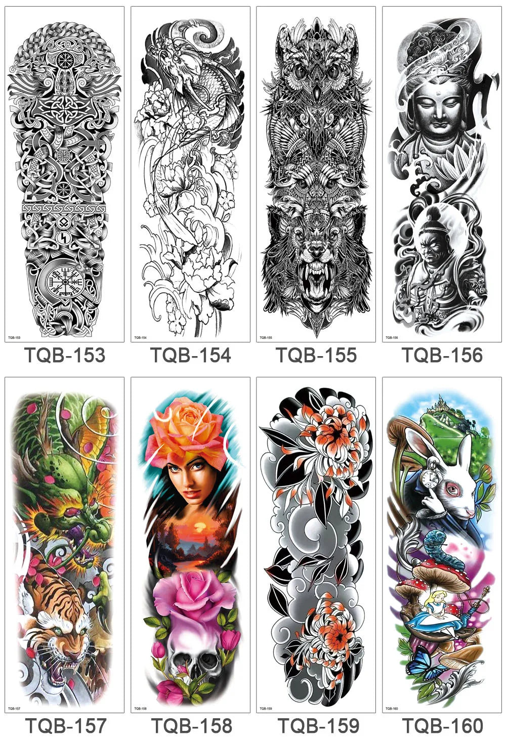 Waterproof Temporary Tattoo Sticker Large Size Tattoo for Men Sleeve Clock Fake Tattoo for Women Girl Full Arm Tattoo Fake