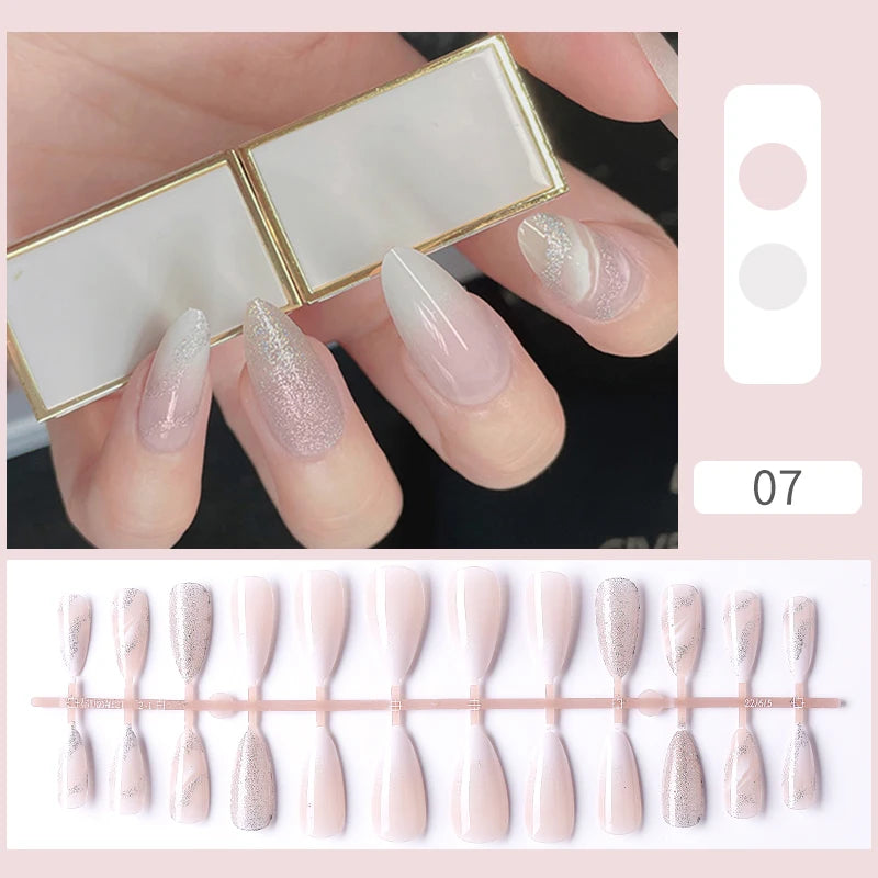 24pcs Short Matte Fake Nails For Women Cute Bride Red Blush French Tips Faux Ongles Press On False Nail Supplies No Jelly Glue