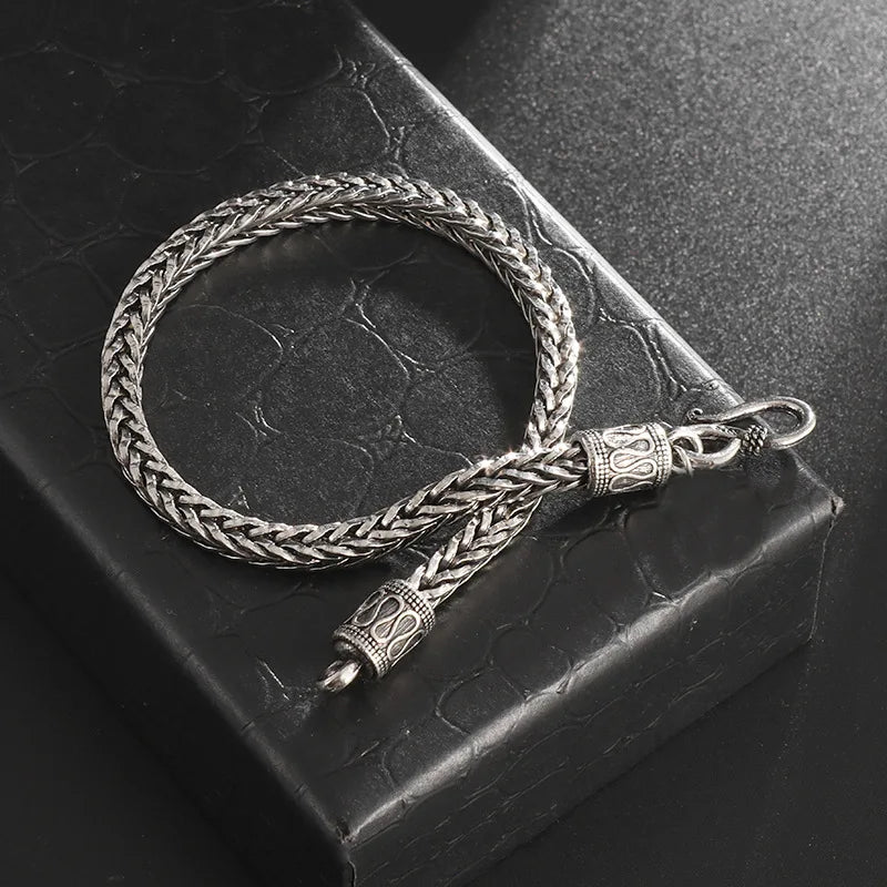 Retro Punk Keel Chain Bracelet Stainless Steel Silver Color Fashion Personality Cool hip-hop Rock Jewelry Gift For Men Women