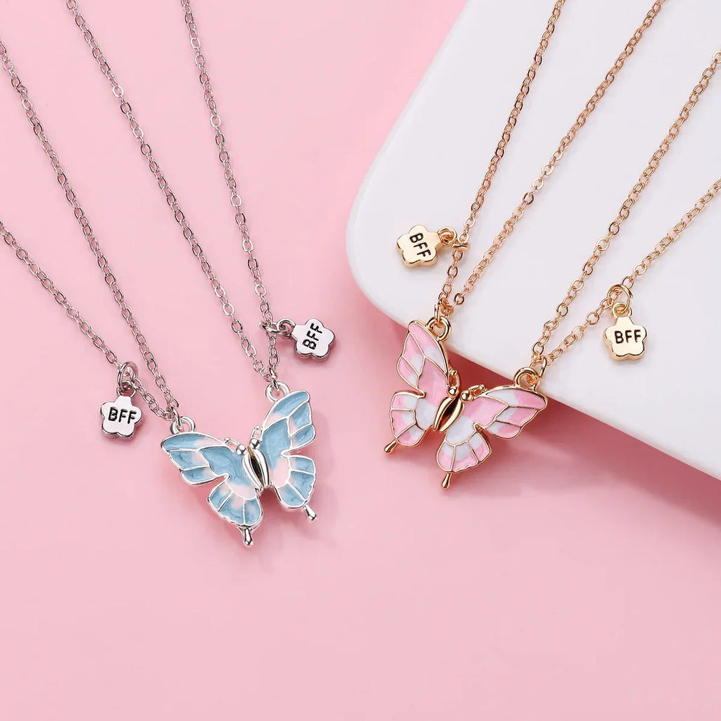 Best Friends Pendant Necklace For Woman Girls Magnetism Sequin Couple Crystal Chain Choke BFF Friendship Forever Jewelry Gift