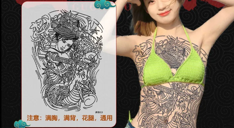 Angel Wings God Tattoo Stickers Realistic Juice Ink Semi Permanent Full Back Body Tattoo Temporary Lasting 2 Weeks Men Adult