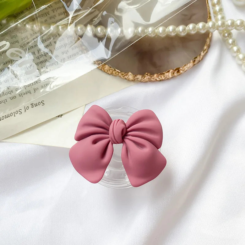 Cute Colorful Bowknot Phone Grip Expandable Desktop Stand Macaron Resin Butterfly Knot Foldable Holder Mobile Accessory