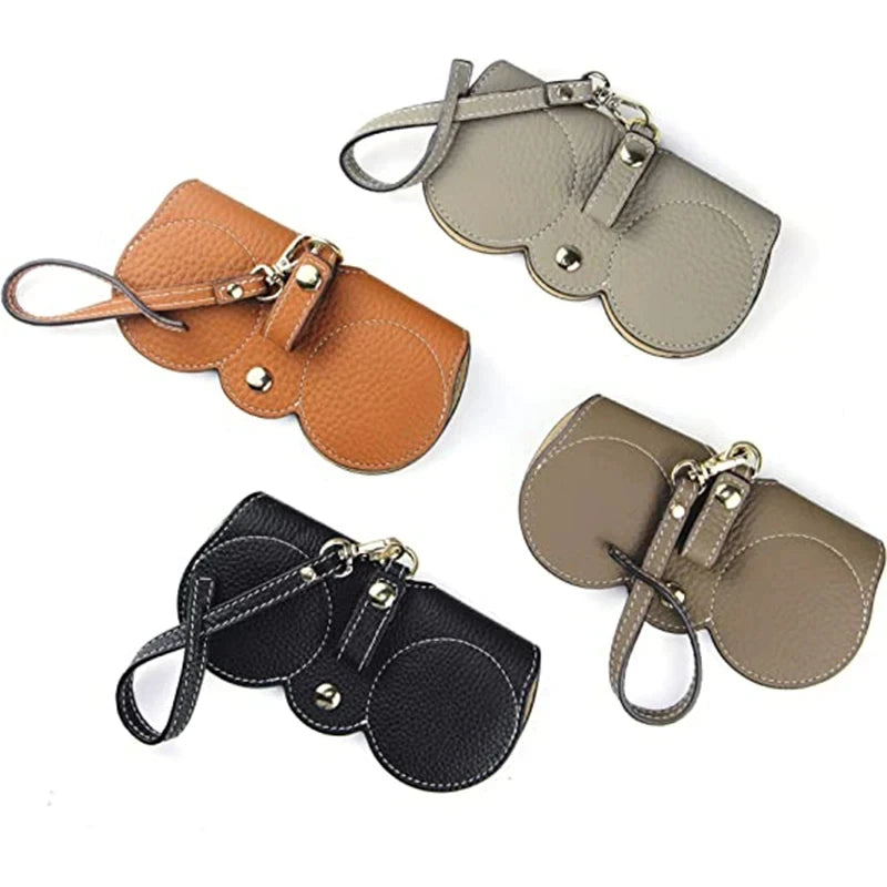 New PU Sunglasses Bag Portable Eyeglass Case Sunglasses Protection Cover Cute Eyeglass Clip Simple Eyeglass Bag Pendant