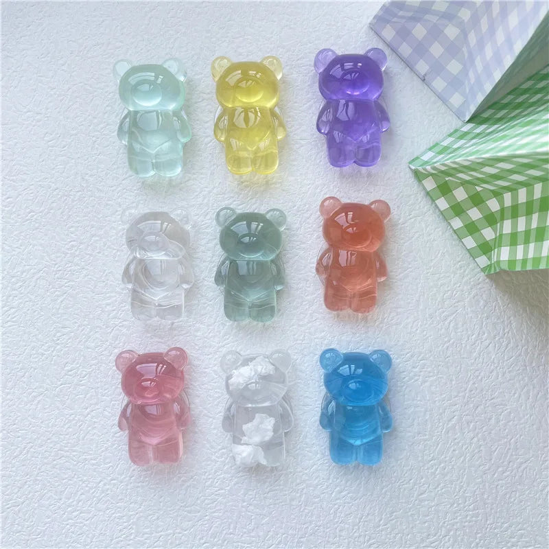 Korea Glitter Bear Cell Phone Holder Grip Tok Bracket for iPhone Samsung Xiaomi Foldable Car Folding Mobile Socket Stand