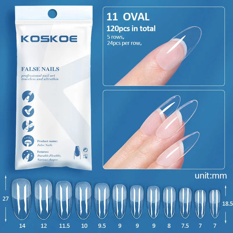 120PCS Matte Fake Nails Capsules Almond Coffin T Shape Full Cover False Nails Frosted Artificial Nail Soft Gel Tips Manicure Nai