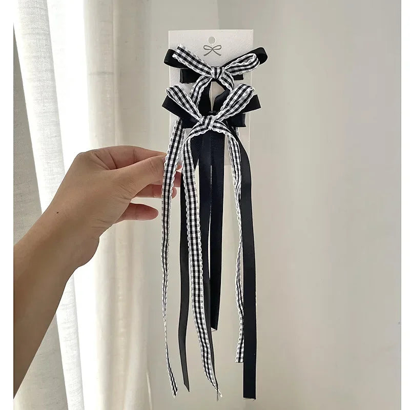 1/2pcs Star Bowknot Hair Clips for Girls Kawii Barrettes Cute Hair Accessoires Kids Colored Ribbon Woman Hairpins Hairgrip Gifts