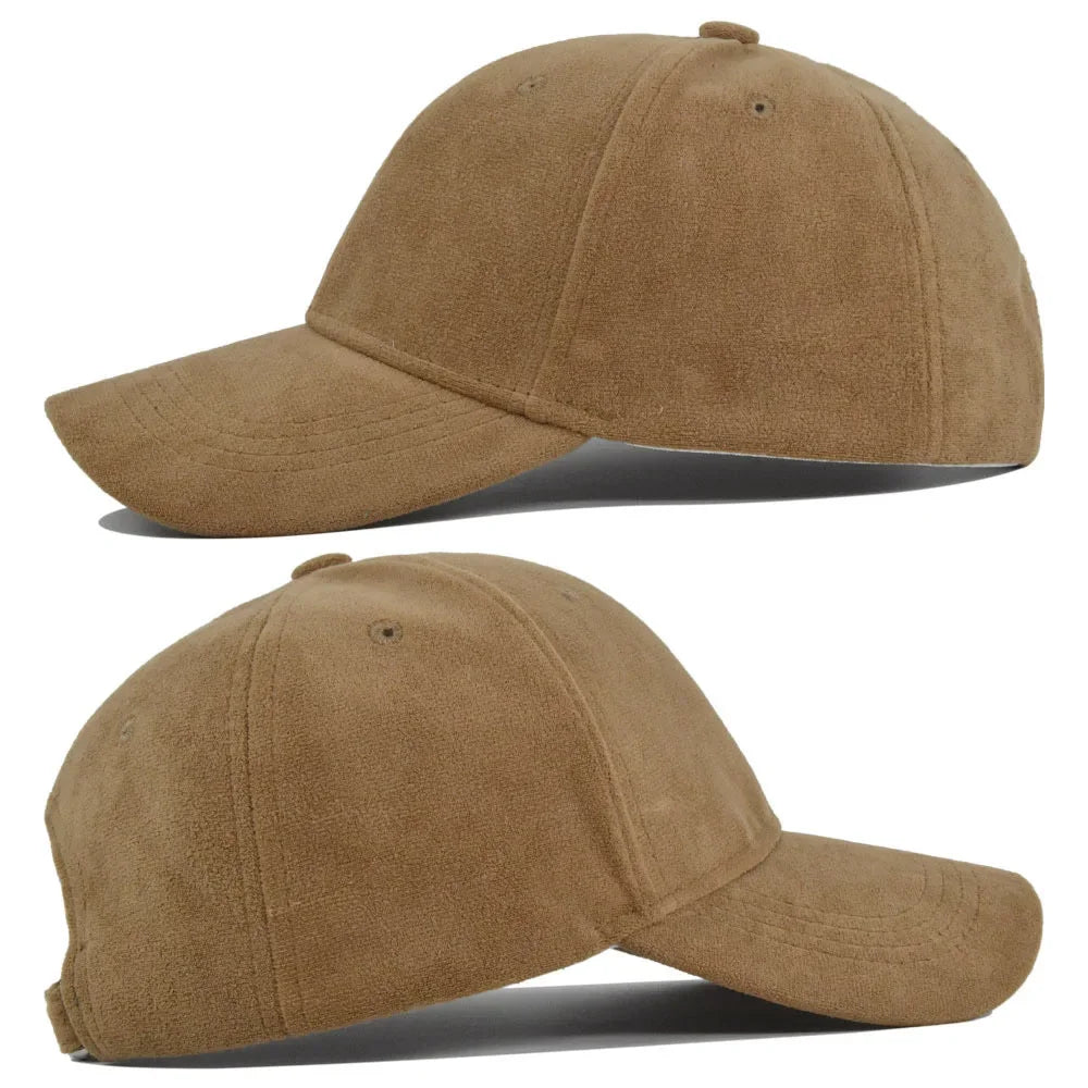 Solid Suede Retro Unisex Cap Casual Plain Baseball Cap Adjustable Snapback Hats For Women Men Hip Hop Cap Street Dad Hat