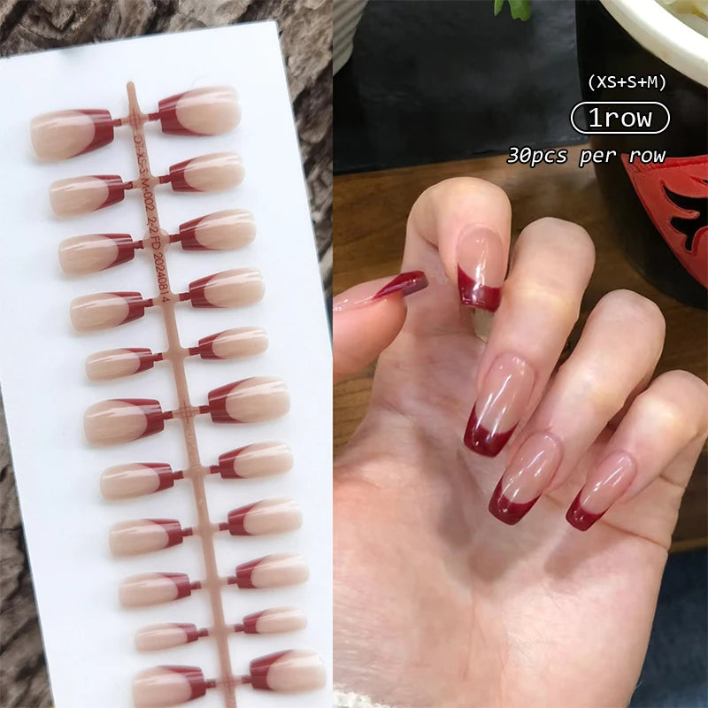30Pcs Nail Tip Fake Nail Fashion Wearable False Nails Simple Full Cover Press on Nails DIY Wear Nail Tool