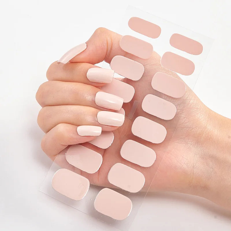 Baking Free Nail Stickers Wholesale Gradient glitter Nail Stickers Simple Waterproof Nail Sticker Full Color Solid Color Sticker