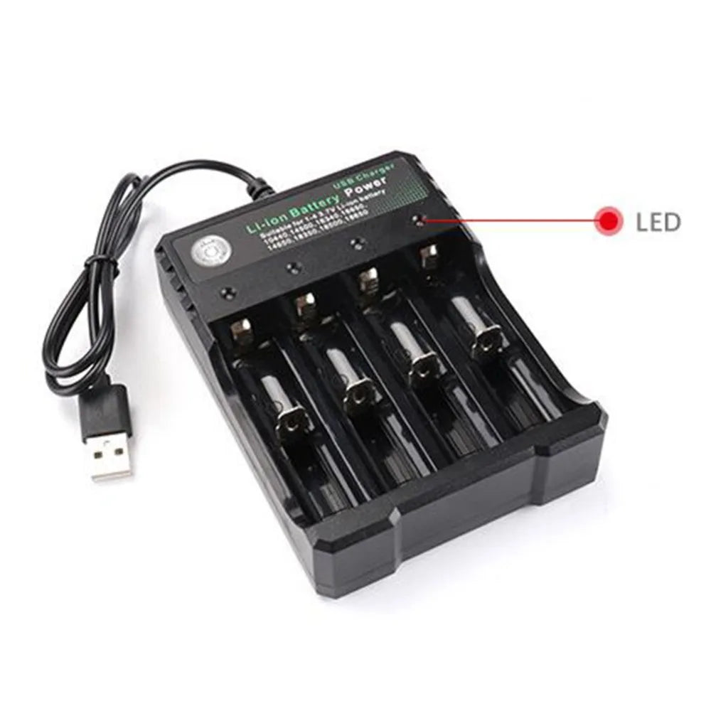 2 3 4 Slot 18650 Charger LiIon Battery 4.2V USB Independent Charging Portable Electronic 18500 16340 14500 26650 Battery Charger