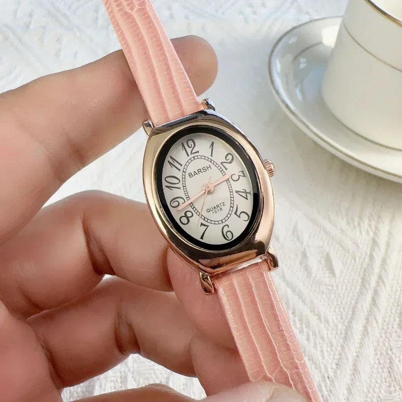 Fashion Oval Dial Women Watches Luxury Leather Strap Retro Ladies Quartz Watch Dropshipping Reloj De Mujer 시계 여성