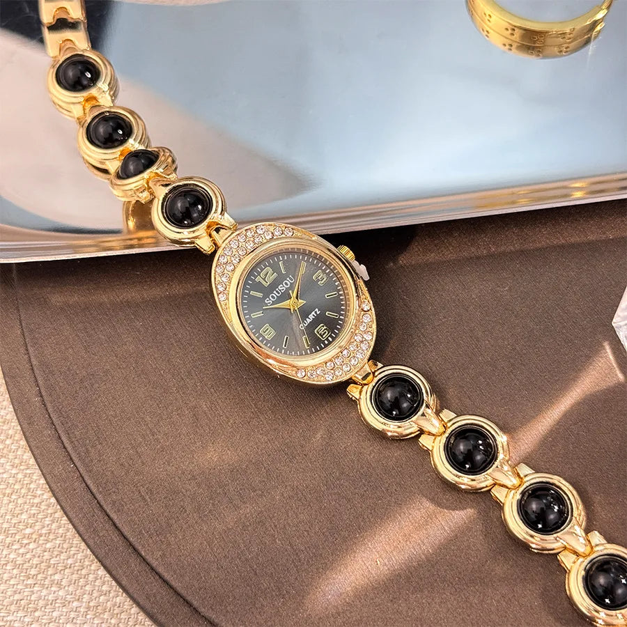 Luxury Bracelet Women Watches New Ladies Yuanbao Shaped Rhinestone Inlaid Women's Quartz Wristwatch Fashion Watches Dropshipping
