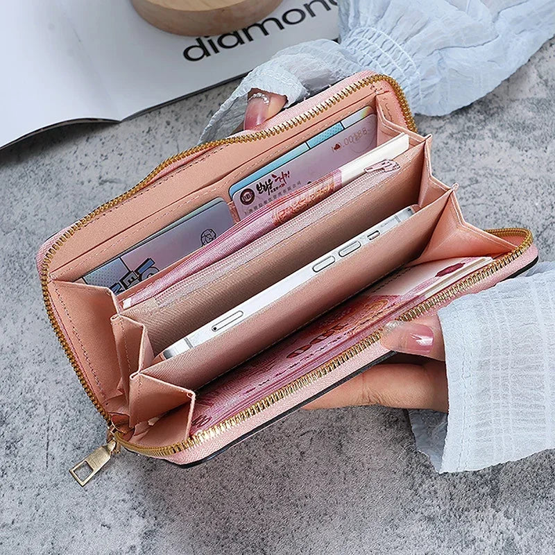 2024 Fashion Ladies Holding Long Wallets for Women Handbag Multi-function Card Mobile Phone Bag for Women Change Lady Purse