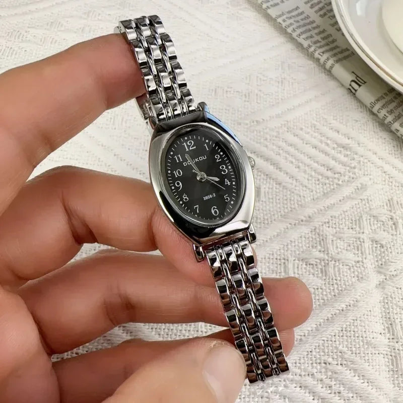 Brand Oval Watches for Women Ladies Gold Steel Strap Quartz Watch Simple and Fashionable Quartz Wristwatches Dropshipping