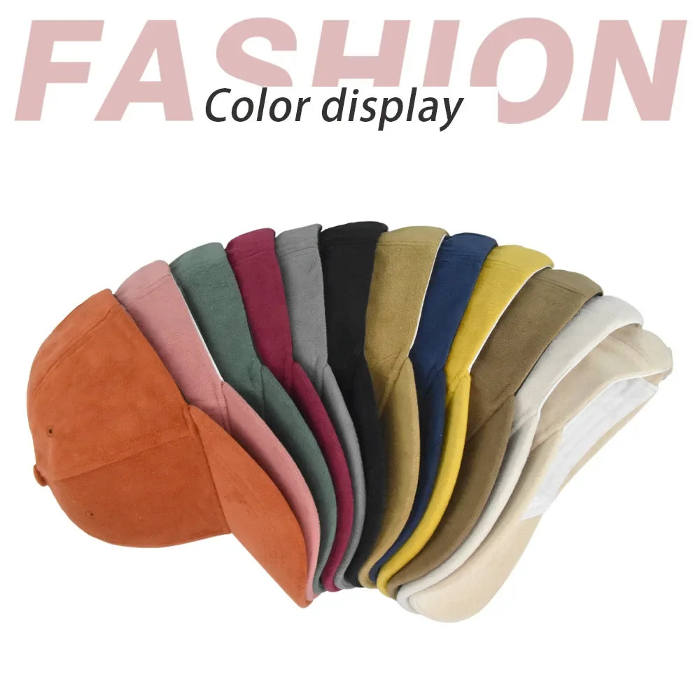 Solid Suede Retro Unisex Cap Casual Plain Baseball Cap Adjustable Snapback Hats For Women Men Hip Hop Cap Street Dad Hat