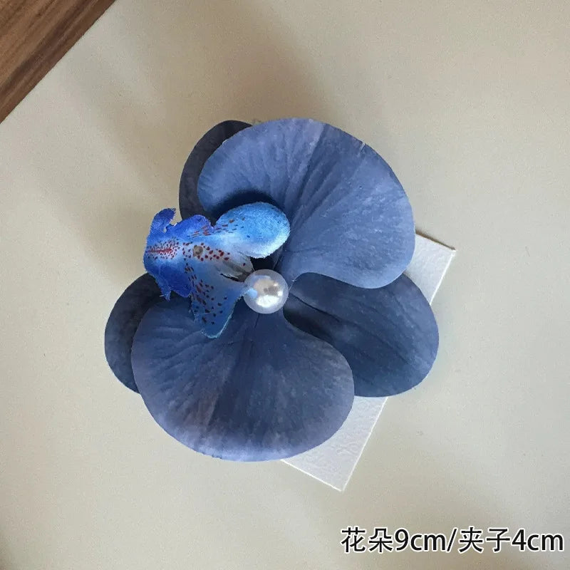 Phalaenopsis Pearl Hair Clip Flower Hairpin Orchid Butterfly Hairs Clip Hair Accessories Hair Styling Tools Bow Flower