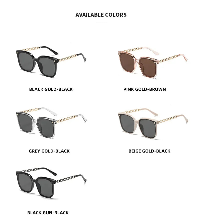 Square Sunglasses for Woman 2023 Vintage Big Frame Black Mirror Sun Glasses Shading Polarizer Sexy Female Travel Eyewear Uv400