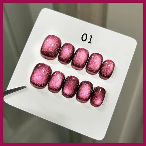 1 Box Red Cat Magnetic Powder Water Light Pink Cat Magnetic Effect Nail Chrome Pigment Dust Manicure New Year Nail Art Supplies