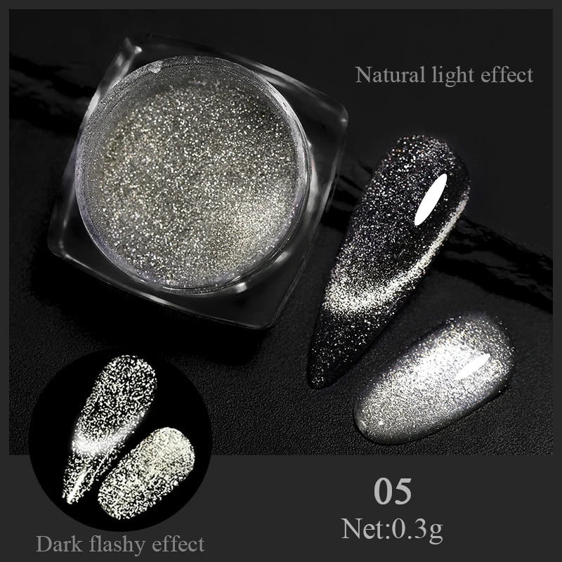 1 Box Red Cat Magnetic Powder Water Light Pink Cat Magnetic Effect Nail Chrome Pigment Dust Manicure New Year Nail Art Supplies