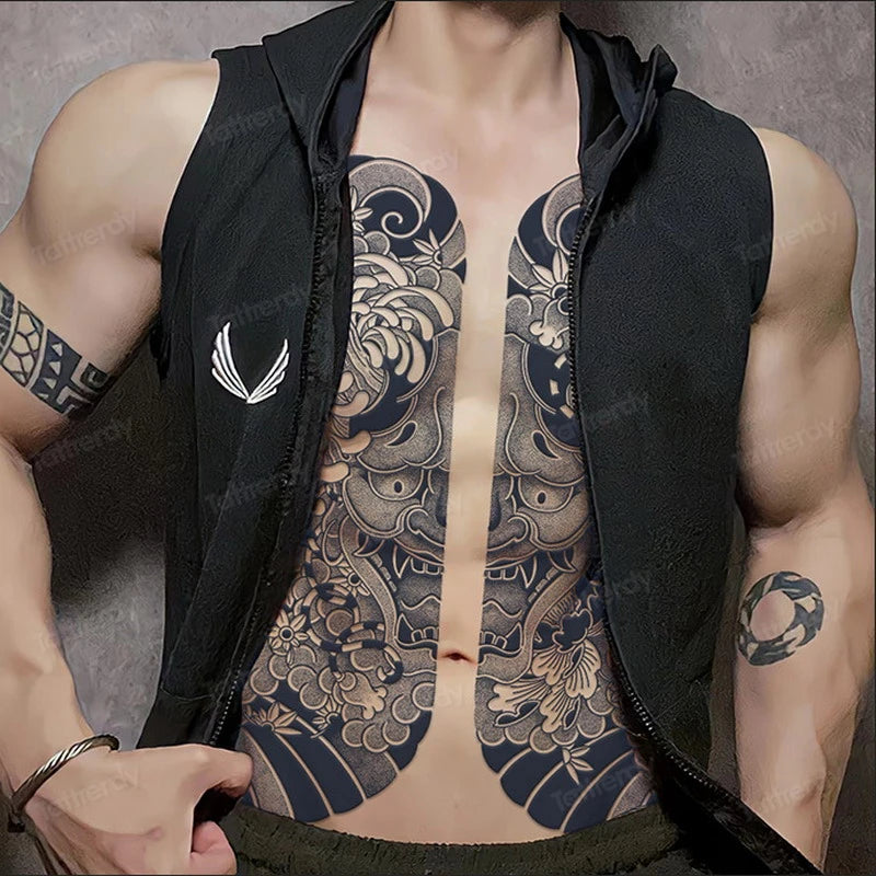 Angel Wings God Tattoo Stickers Realistic Juice Ink Semi Permanent Full Back Body Tattoo Temporary Lasting 2 Weeks Men Adult