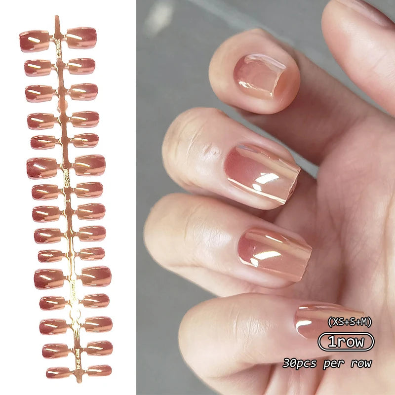 30Pcs Nail Tip Fake Nail Fashion Wearable False Nails Simple Full Cover Press on Nails DIY Wear Nail Tool