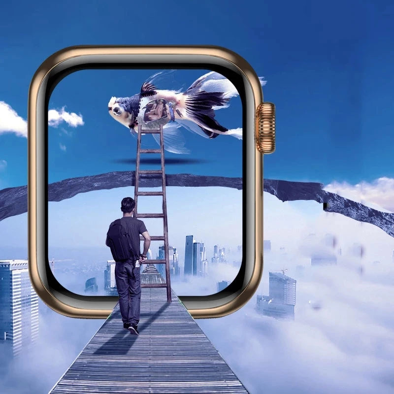 Soft Glass For Apple Watch Screen Protector 49 mm 45 41 44 40 42 38 9D HD Full Film iWatch Series 9 8 7 6 SE 5 4 3 2 Accessories