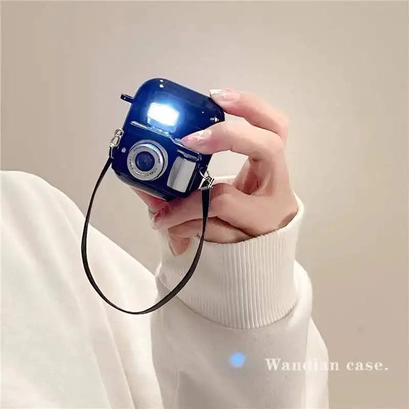 Earphones Case For Apple Airpods 3 2 1 Case Soft Silicone Headphone Case with Strap 3D Camera Cover for Air Pods Pro 1st 2nd Gen