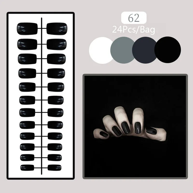 24pcs Short Matte Fake Nails For Women Cute Bride Red Blush French Tips Faux Ongles Press On False Nail Supplies No Jelly Glue