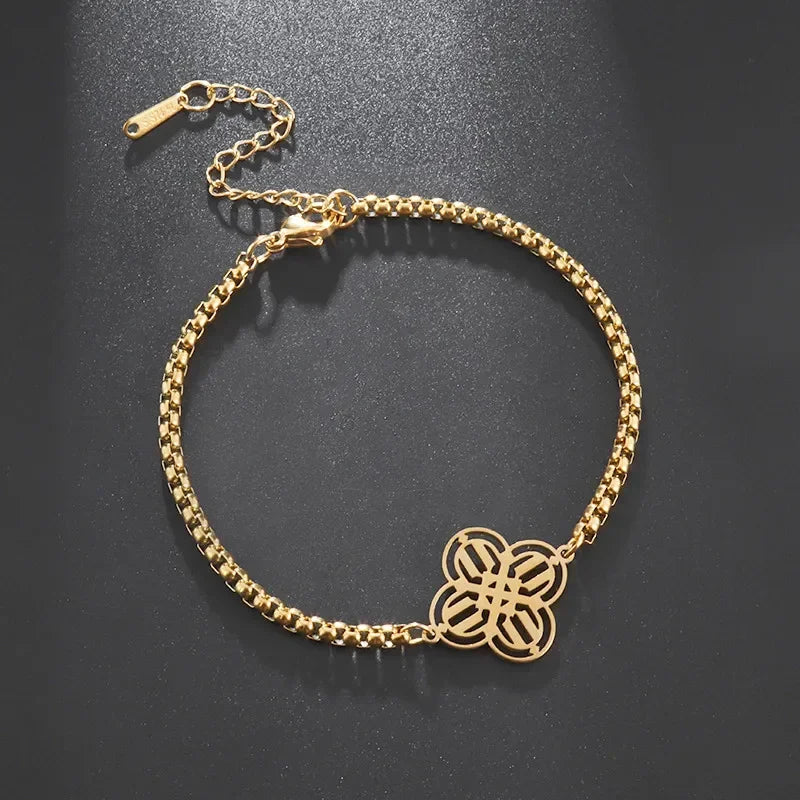 Stainless Steel Witchcraft Witch's Knot Adjustable Bracelet for Men Women Irish Celtic Supernatural Lucky Jewelry