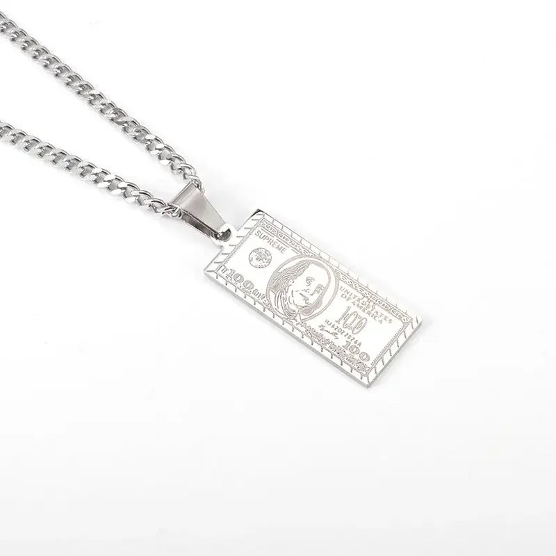 Cool Titanium Steel Dumbbell Pendant Necklace Barbell Fitness Pendant Men and Women Leisure Sports Punk Jewelry