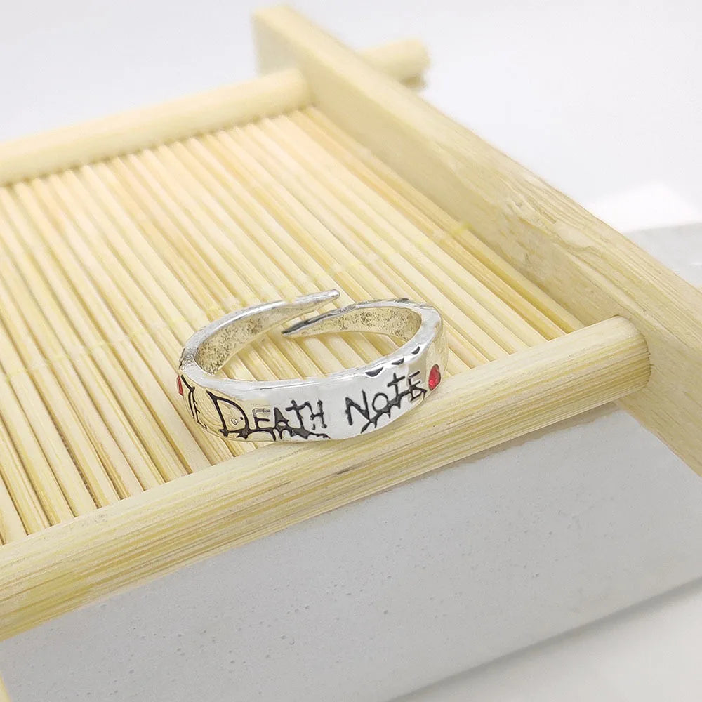 Fashion Anime Death Note Yagami Light Alloy Rings Cosplay For Men Women Adjustable Ring Props Jewelry Accessory Gifts