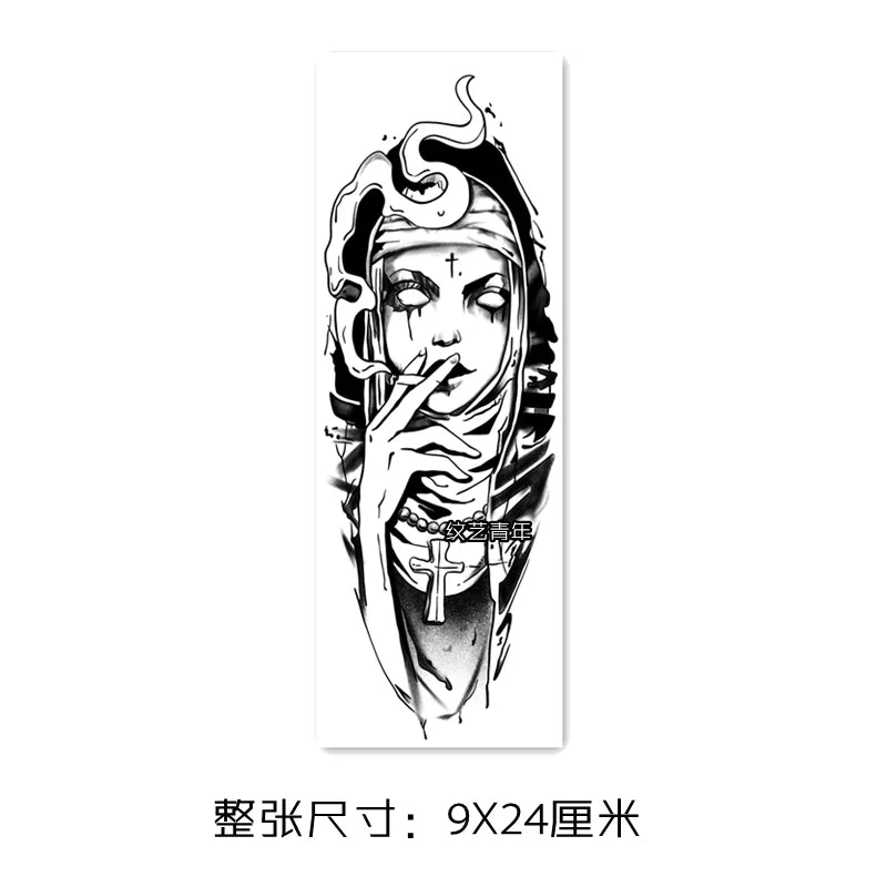 Herbal Juice Nun Temporary Tattoo Art Fake Tattoo Lasting Tatoo Sticker Arm Goth Women Waterproof Stickers Tatuajes Temporales
