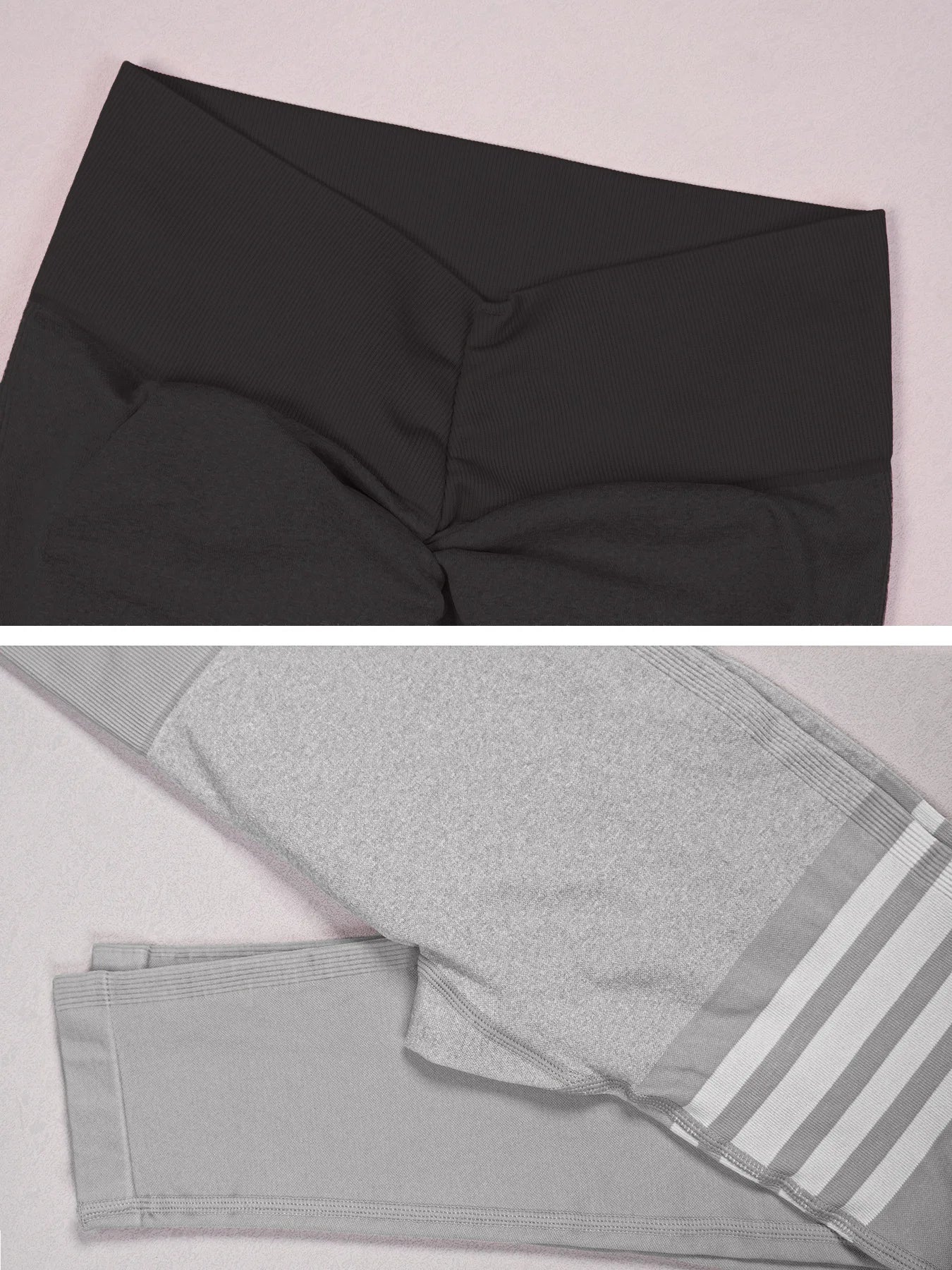 Women Seamless Stripe Yoga Leggings Sexy High Waist Tummy Control Scrunch Butt Lifting GYM Workout Pants Outdoors Sports Fitness