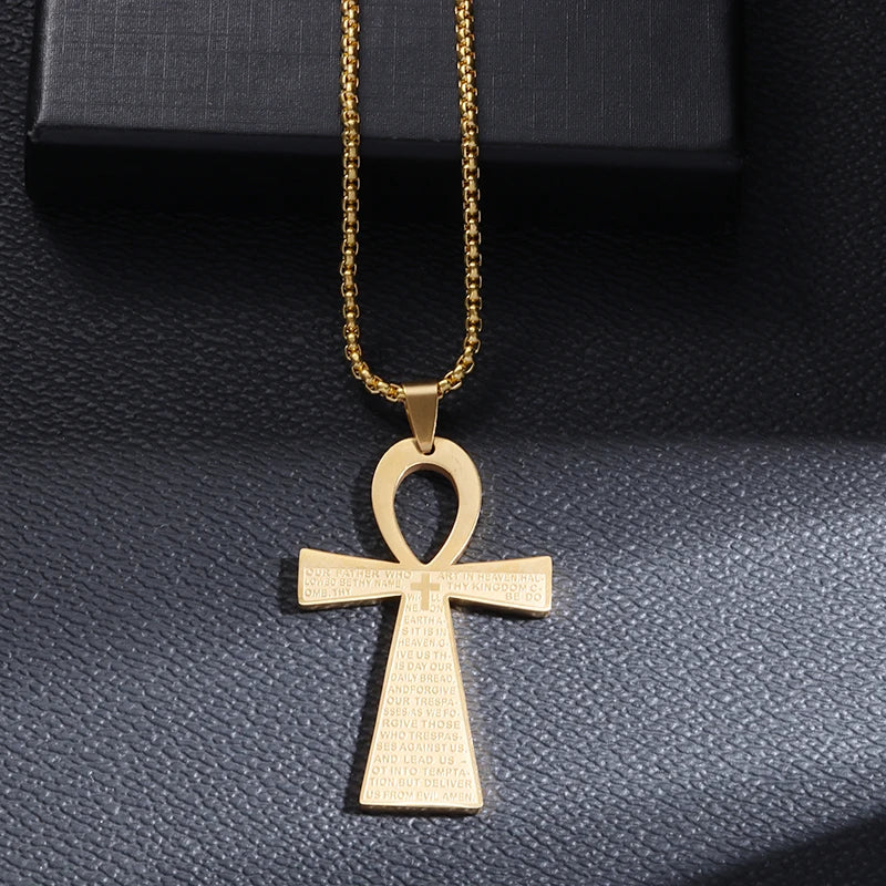Shining Iced Out Ancient Egyptian God Eye of Horus Cross Pendant Necklace for Men and Women Hip Hop Trendy Amulet Jewelry Gift