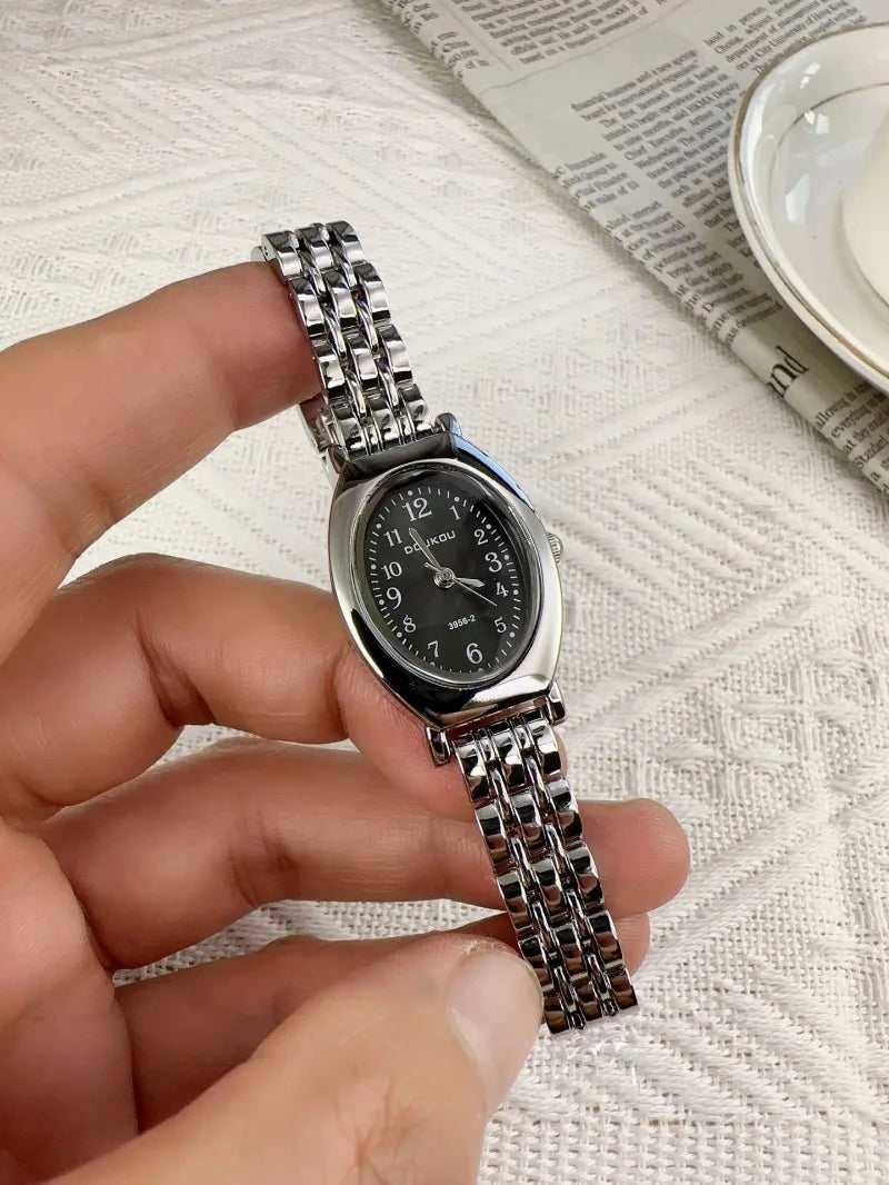 Brand Oval Watches for Women Ladies Gold Steel Strap Quartz Watch Simple and Fashionable Quartz Wristwatches Dropshipping